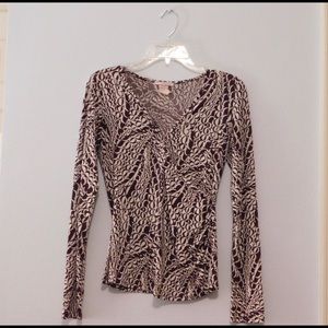 Wrap blouse with a v neck